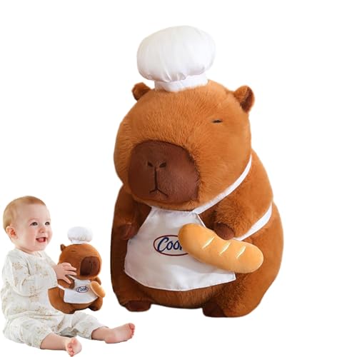 ETUCYNG Gefüllte Capybara, Capybara Plüsch,Chef Dressup Capybara Plüschkissen | Entzückendes Capybara-Plüschkissen, weiche Tiere, 13-Zoll-Plüschkomfort von ETUCYNG