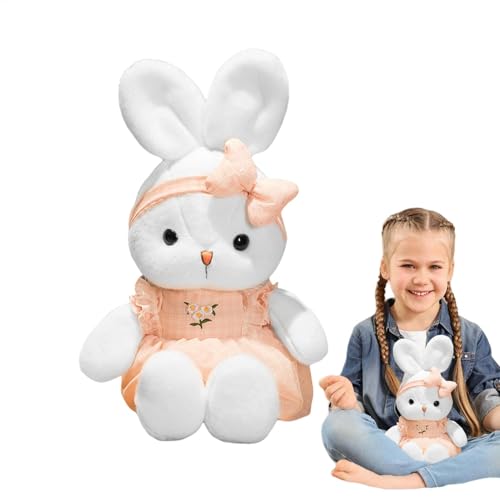 ETUCYNG Gefüllte Hasen, Gefüllte Hasen-Plüschtiere,16-Zoll- Stuffy im Rock - Hasen-Plüschkissen, Tier-Plüschtiere mit Stirnbändern, Begleiter-Plüschtiere für das Schlafzimmer von ETUCYNG