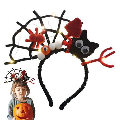 ETUCYNG Haarband für Halloween-Kostüme, Stirnbänder für Halloween-Kostüme | Beleuchtetes Halloween-Kopfschmuck-Bastelset - Foto-Requisiten für Halloween, Karneval, Cosplay, niedliche Kopfbedeckung, von ETUCYNG