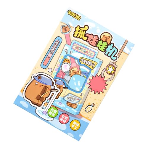 ETUCYNG Kleine Klauenmaschine,Kleine Klauenspielmaschine, Handgefertigte Capybara Arcade-Spielmaschine, Drehmaschine, Papiergreifer-Maschinenspielzeug, Lernspielspielzeug von ETUCYNG