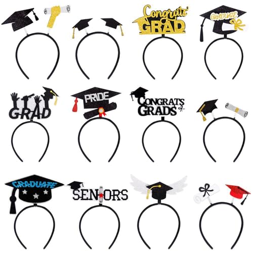 ETUCYNG Kopfband Für Abschlusshut | 12 Stück Verstellbarer Festmützen Haarreif | Festdekoration Für Vorschule Schulanfang Klassenfest Abschlussfeier Saison ETUCYNG Kopfband Für Abschlusshut | 12 Stück Verstellbarer Festmützen Haarreif | Festdekoration Für Vorschule Schulanfang Klassenfest Abschlussfeier Saison von ETUCYNG