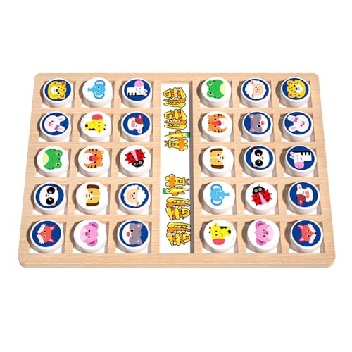 ETUCYNG Matching-Spiel Holz, Holz-Matching-Spiel Kleinkind, Passendes Brettspiel, Passendes Tierschachspiel, interaktives Familienparty-Brettspielspielzeug für Kinder ab 3 Jahren von ETUCYNG