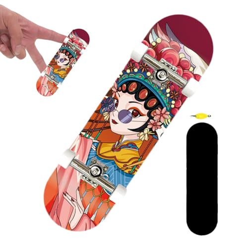 ETUCYNG Mini-Finger-Skateboard, Mini-Skateboards für Kinder,Cartoon Holzgriffbretter | Kleines Fingerbrett-Spielzeug, buntes Finger-Skateboard für Kinder ab 6 Jahren von ETUCYNG
