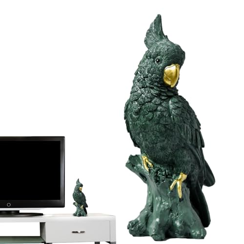 ETUCYNG Papageienfiguren Wohndekoration | Harz Papagei Ara Figur | Realistische, handbemalte Vogelstatuen aus Kunstharz im leichten Luxusstil für den TV-Schrank von ETUCYNG