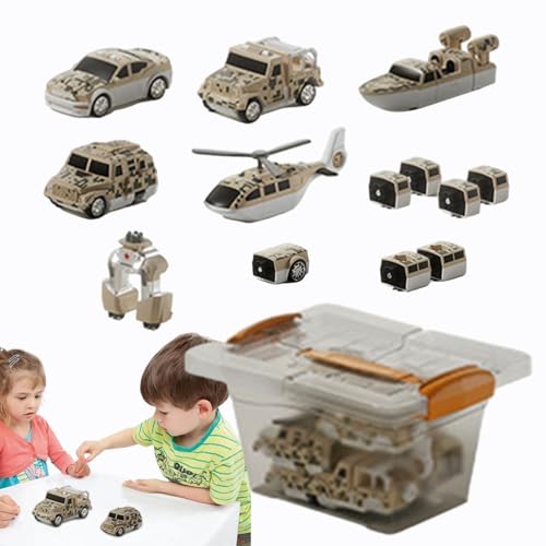 ETUCYNG Spielfahrzeug-Set, Spielzeug mit verwandelnden Fahrzeugen - Magnetische Kinderfahrzeuge, zusammengebautes Konstruktionsspielzeug | Spielset Fahrzeuge zum Sammeln mit Aufbewahrungsbox für von ETUCYNG