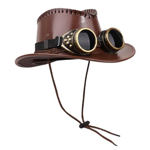 ETUCYNG Steampunk-Hüte für Frauen – lässige Sonnenschutz, Kostümzubehör mit Brille, Dekoration für Party, Festival, Event, Cosplay, Modenschauen, Maskerade ETUCYNG Steampunk-Hüte für Frauen – lässige Sonnenschutz, Kostümzubehör mit Brille, Dekoration für Party, Festival, Event, Cosplay, Modenschauen, Maskerade von ETUCYNG