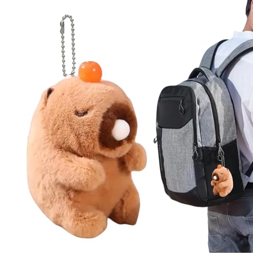 ETUCYNG Süßer Capybara-Plüsch,Süßer Capybara-Plüsch-Schlüsselanhänger - Realistisches Capybara-Kuscheltierspielzeug,Stofftier-Schlüsselanhänger, Rucksack-Schlüsselanhänger, interaktives Plüschtier für von ETUCYNG