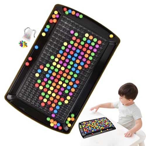 ETUCYNG Tabletop Bunte Kugeln Intellectual Chessboard,Intellektuelles Schachbrett Duales Duell,241 Stück Interaktives Schachbrett Für Kinder,Rainbow Ball Gesellschaftsspiele,Regenbogen Puzzle Schach von ETUCYNG