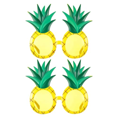 ETUCYNG Tropische Sonnenbrillen | 2 Paar Obstform-Sonnenbrillen | hawaiianische tropische Ananas-Brillen für Partys, Gastgeschenke, Stand-Requisiten für Pool und ETUCYNG Tropische Sonnenbrillen | 2 Paar Obstform-Sonnenbrillen | hawaiianische tropische Ananas-Brillen für Partys, Gastgeschenke, Stand-Requisiten für Pool und von ETUCYNG