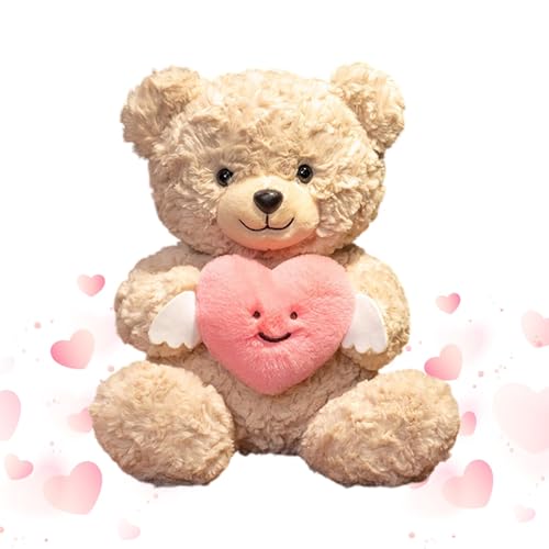 ETUCYNG Valentines Bear, Valentine Bear,Niedlicher Bären umarmen Herz Valentinstag Plüsch | 9.84in Stofftierpuppe, Zimmerdekor Kissen für Frauen Freundin Jubiläen Geburtstage von ETUCYNG