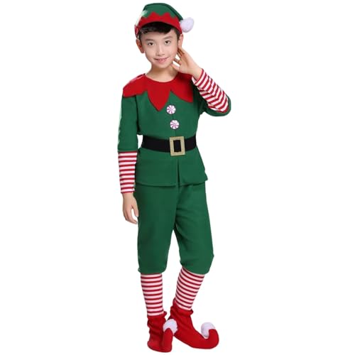 ETUCYNG Weihnachtselfen-Kostüm für Damen, Weihnachtskostüm - Kostüme für den Helfer des Weihnachtsmanns | Weihnachtselfen-Kostüm für Kinder und Erwachsene, Cosplay-Kleidung für Weihnachten von ETUCYNG