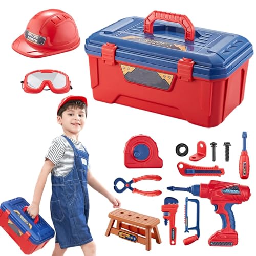 ETUCYNG Werkzeugset für Kinder, Werkzeugset für Kleinkinder - Bohrspielzeug-Set für Kleinkinder | Spiel-Werkzeugkasten mit elektrischer Bohrmaschine, Kinder-Werkzeugset, Kleinkind-Schraubendreher, von ETUCYNG