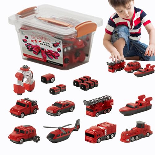 ETUCYNG Zusammengebautes Spielzeugauto, Spielfahrzeug-Set,Zusammengebaute magnetische Spielzeug-Baufahrzeuge - Spielset Fahrzeuge zum Sammeln mit Aufbewahrungsbox für Jungen und Mädchen für von ETUCYNG