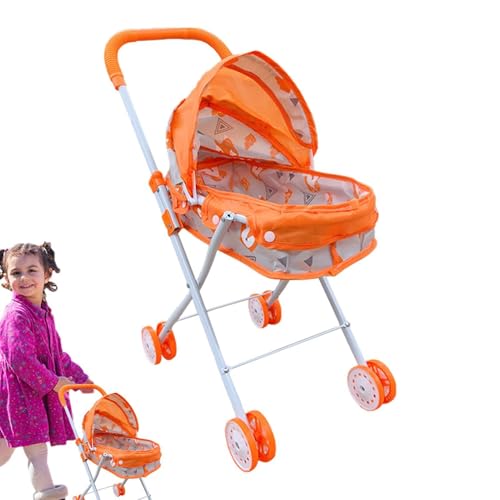 EUBEISAQI Kinderwagen für Puppen - Kinderfreundlicher Puppenwagen Spielzeugwagen für Puppen - Spielzeug-Kinderwagen für Mädchen für den Innen- und Außenbereich, Puppenzubehör für Kinder und Mädchen von EUBEISAQI