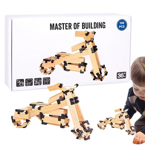 EUBEISAQI Kreatives Bauspielzeug, Holzbausteine ​​ | Kreative Bausteine ​​für Kinder - 192x tragbares Bausteine-Set, Mehrzweck-Lernspielzeug für Zuhause von EUBEISAQI