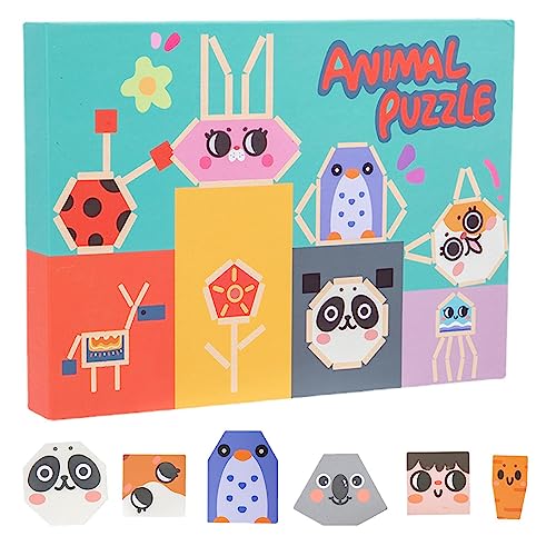 EUBEISAQI Magnetisches Tierpuzzle, magnetische Holzpuzzles | Magnetisches Holzpuzzle-Spielspielzeug - Lustiges Holzklötze-Puzzlespielzeug für Jungen, Mädchen, Kinder, Zuhause, Schule, Reisen von EUBEISAQI