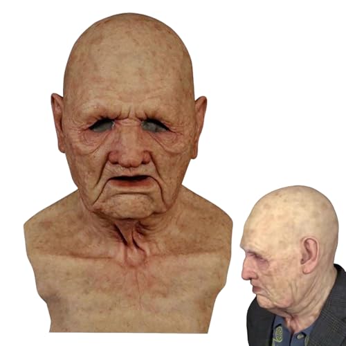 EUBEISAQI Old Man Maske, Halloween, Horror-Cosplay-Maske, Requisiten, realistische Kopfbedeckung, Cosplay, Halloween-Kostüm, Gesichtsbedeckung, Party-Requisiten für Erwachsene EUBEISAQI Old Man Maske, Halloween, Horror-Cosplay-Maske, Requisiten, realistische Kopfbedeckung, Cosplay, Halloween-Kostüm, Gesichtsbedeckung, Party-Requisiten für Erwachsene von EUBEISAQI