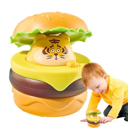 EUBEISAQI Rückziehauto, Rückziehauto für Kinder - Tier in einem Hamburger-Handschiebeauto-Spielzeug - Feinmotorik-Spielzeug für und Mädchen, reibungsbetriebenes Auto, frühes Lernspielzeug von EUBEISAQI