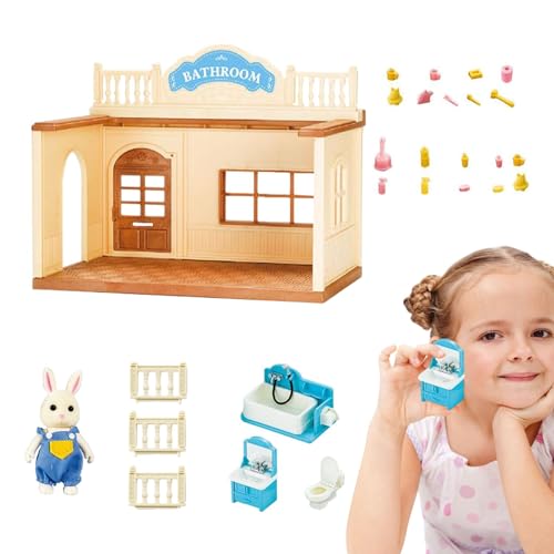 Puppenhaus für Kinder, Puppenhaus-Bausätze zum Bauen - Raummodell für Feinmotorikspielzeug | Kleinkindspielzeug, Miniatur-Puppenhaus, Bausatz, vorgeben, Spielen, Lernspielzeug mit Möbeln von EUBEISAQI