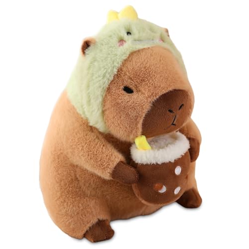 EUBSWA Plüschtier Capybara Kuscheltier 30cm, Weiches Capybara Spielzeug Plüsch Wurfkissen Geschenk für Kinder (Dinosaurier) von EUBSWA