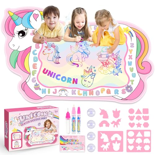 EUCOCO Einhorn Geschenke für Mädchen, Aqua Wasser Matte Doodle Spielzeug ab 1 2 3 4 5 6 Jahre Mädchen Geschenk 1-6 Jahre Einhorn Spielzeug Geburtstagsgeschenk für Mädchen Kinderspielzeug ab 1-6 Jahre von EUCOCO