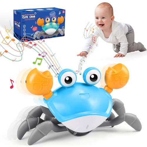 EUCOCO Spielzeug ab 1 2 3 Jahr Junge Mädchen, Krabbe Baby Spielzeug ab 3 4 Jahr Mädchen Junge Krabbelnde Krabbe Geschenke Für Kinder Spiele ab 3 4 Jahren Lernspielzeug für Kinder Tummy Time Toys von EUCOCO