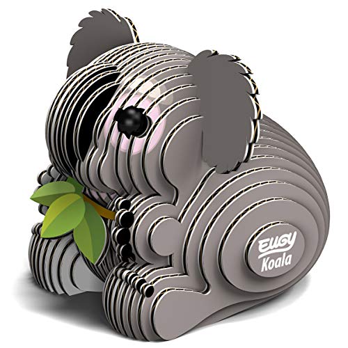 EUGY 650016 Koala, 3D Tier-Puzzle für Kinder und Erwachsene zum Zusammenbauen, DIY Tierfigur, Bastelset ab 6 Jahren, Braun von EUGY