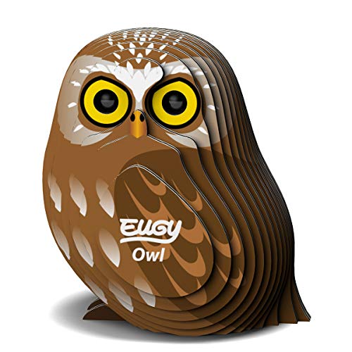 EUGY 650044 Eule, 3D Tier-Puzzle für Kinder und Erwachsene zum Zusammenbauen, DIY Tierfigur, Bastelset ab 6 Jahren von EUGY