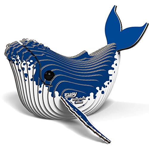 EUGY EH-051 Humpback Whale Buckelwal 3D-Puzzle, Grau/Schwarz mit weißem Bauch von EUGY