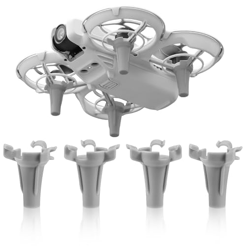 EUIOOVM Fahrwerk für DJI Neo Zubehör – 10mm Landegestell Verlängerung, leichtes Landebeine Set mit Schnellspanner, Zubehör für DJI Neo Drohne, 4 Stück, Grau von EUIOOVM