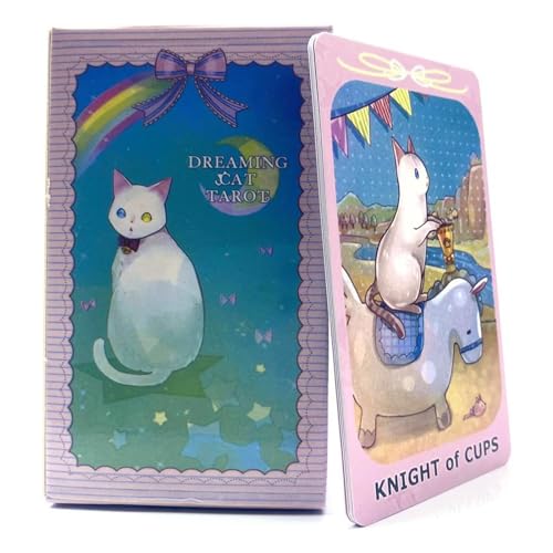 EULAPGOE Tarotkarten, Rider Waite Tarot, mit Bunten Box Vintage für Anfänger und Professionelle Spieler(Katze Tarotkarten) von EULAPGOE