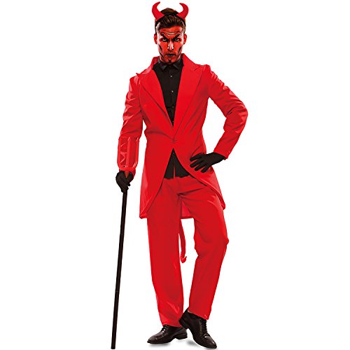 Herren Kostüm Teufel Lucifer rot Anzug Satan Halloween Fasching Karneval (M/L) von Eurocarnavales