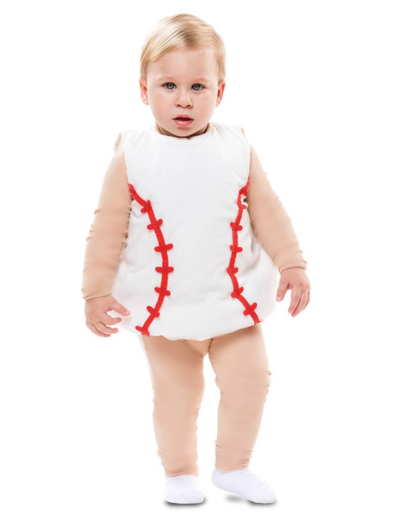 Baseball-Kostüm für Babys witziges Baby-Kostüm weiss von EUROCARNAVALES