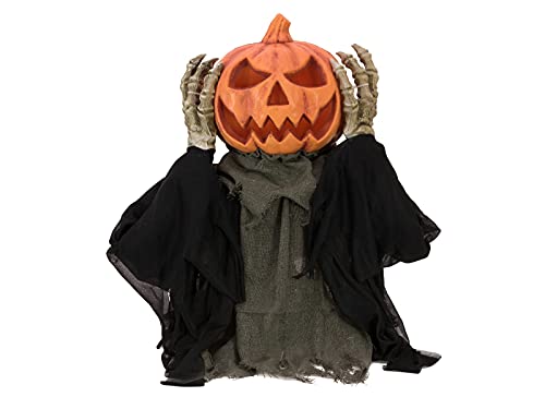 EUROPALMS Halloween Figur POP-UP Kürbis, animiert 70cm | Animierter Kürbismonster-Oberkörper mit Licht-, Sound- und Bewegungs-Effekt von EUROPALMS