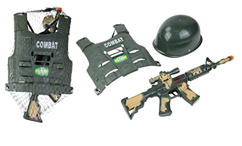 EUROPEAN FORCE - Soldatenset - Verkleidungszubehör - 181309 - Schwarz - Kunststoff - Militär - Kinderspielzeug - Karneval - Kostüm - 54 cm x 20 cm - Ab 3 Jahren von EUROPEAN FORCE