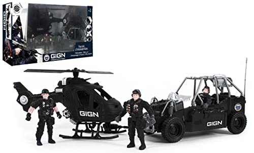 EUROPEAN FORCE - GIGN Intervention Set - Intervention Vehicles - 093550 - Red - Plastic - Military - Children's Toy - Miniature - 43 cm x 25 cm - from 3 Years Old. von EUROPEAN FORCE