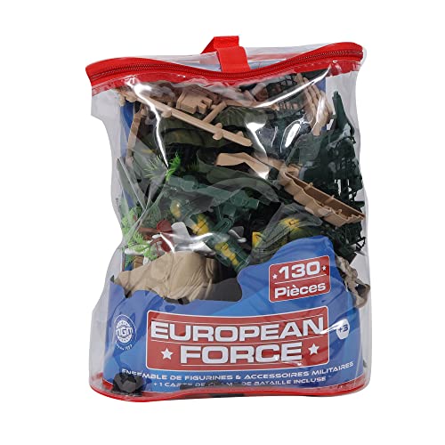 EUROPEAN FORCE - Komplettes Set eines Militärfeldes mit 130 Soldaten - Soldaten - 180118 - Grün - Kunststoff - Militär - Kinderspielzeug - Miniatur - 26 cm x 32 cm - Ab 3 Jahren. von EUROPEAN FORCE