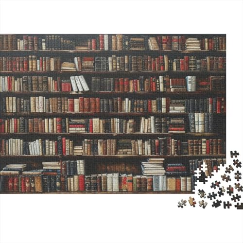 Bücherregal Puzzle 1000 Teile,für Erwachsene, Impossible Puzzle,farbenfrohes Legespiel,GesKükenlichkeitsspiel Für Die Ganze Familie,Erwachsenenpuzzle Puzzel 1000pcs (75x50cm) von EUZZDHESP