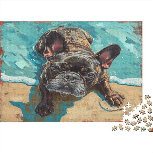 Französische Bulldogge Puzzle 1000 Teile Erwachsene, Puzzlespiel Jigsaw Puzzles Erwachsenen Puzzlespiel Puzzel 1000pcs (75x50cm) von EUZZDHESP