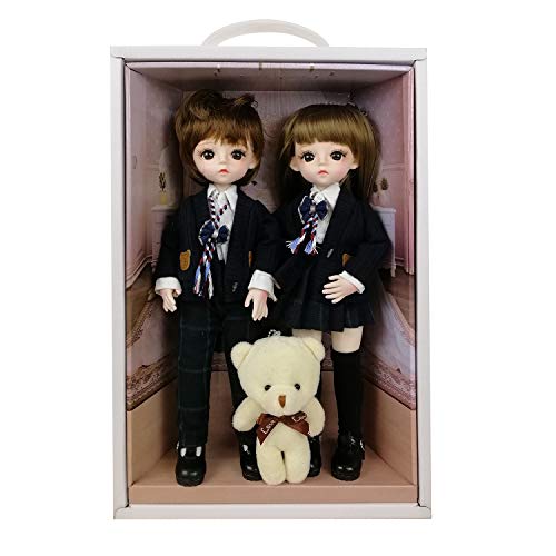 EVA BJD Nette Puppe 1/6 12inch 30CM, die Körper-Kleidung Schuhe und Perücke inklusive, Full Set 17 Jointed Puppe für 6 Jahre Alten Mädchen und Oben, Geschenk für Geburtstag, Hochzeit (Ayas) von EVA BJD