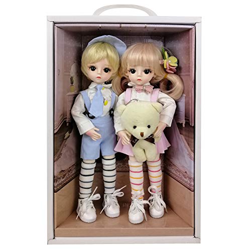 EVA BJD Nette Puppe 1/6 12inch 30CM, die Körper-Kleidung Schuhe und Perücke inklusive, Full Set 17 Jointed Puppe für 6 Jahre Alten Mädchen und Oben, Geschenk für Geburtstag, Hochzeit (Nxnx) von EVA BJD