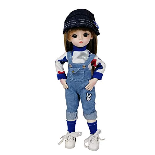 EVA BJD Nette Puppe 1/6 12inch 30CM, die Körper-Kleidung Schuhe und Perücke inklusive, Full Set 17 Jointed Puppe für 6 Jahre Alten Mädchen und Oben, Geschenk für Geburtstag, Hochzeit (Yx) von EVA BJD