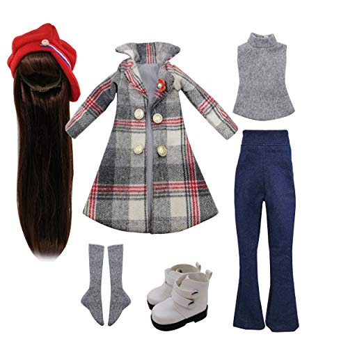 Set Fashion Bekleidung Perücken Schuhe Socken Accessoires vollen Satz für 1/3 21-23inch 60cm BJD Puppen (Phyllis) von EVA BJD