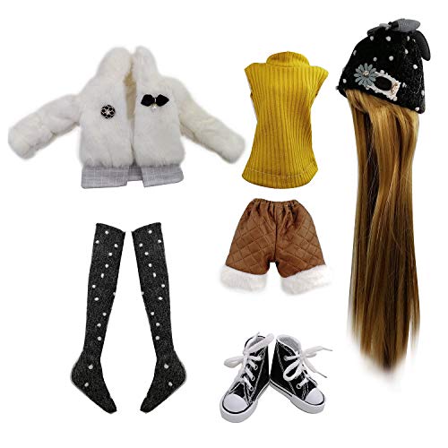 Set Fashion Bekleidung Perücken Schuhe Socken Accessoires vollen Satz für 1/3 21-23inch 60cm BJD Puppen (Rebecca) von EVA BJD