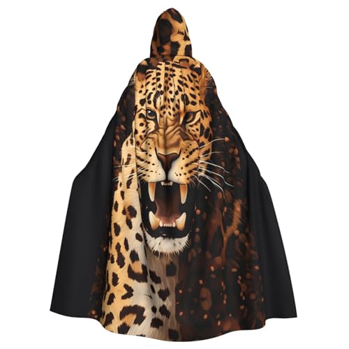 EVANEM Animal Leopard_Proc Kapuzenumhang Unisex Erwachsene Umhang Halloween Weihnachten Party Cosplay Kostüm von EVANEM