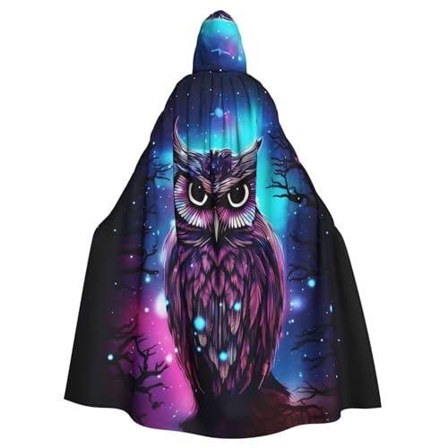 EVANEM Blaue Eule Kapuzenumhang Unisex Erwachsene Umhang Halloween Weihnachten Party Cosplay Kostüm von EVANEM