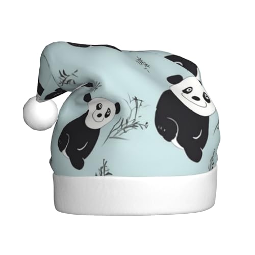 EVANEM Cartoon Panda Bär Weihnachtsmütze, Erwachsene Unisex Weihnachtsmütze für Weihnachtsdekoration, Neujahr Urlaub Party Supplies von EVANEM