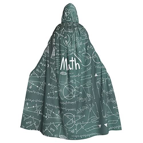 EVANEM Math Lesson Word Hooded Cape, Unisex Adult Cape, Halloween Christmas Party Cosplay Costume von EVANEM