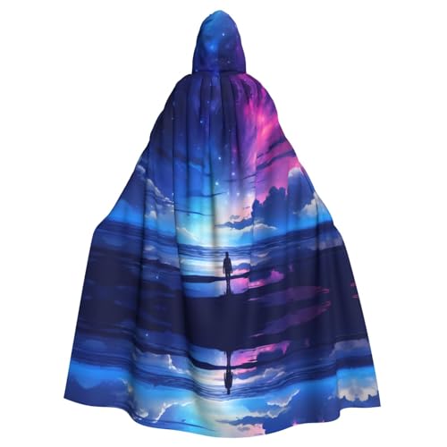 EVANEM Northern Lights Kapuzenumhang Unisex Erwachsene Umhang Halloween Weihnachten Party Cosplay Kostüm von EVANEM