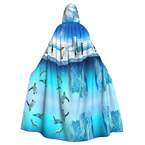 EVANEM Penguins Kapuzenumhang Unisex Erwachsene Umhang Halloween Weihnachten Party Cosplay Kostüm von EVANEM